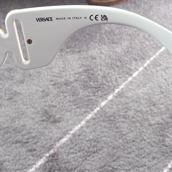 Versace White Sunglasses with Gold Medusa Detail